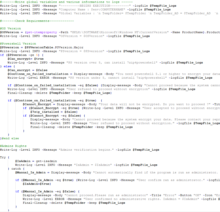 Code snippet from PowerShell Script that extract active directory data needed for passwords audit